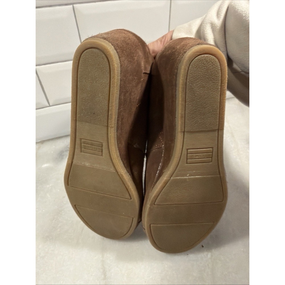 Tom's Desert Wedge Brown 2.75" Wedge Heel Booties Leather Size 9 - Picture 5 of 10
